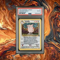 1999 Pokemon Jungle CLEFABLE HOLO RARE PRERELEASE STAMP SP #1/64 PSA 4 POP 70 - Image 1