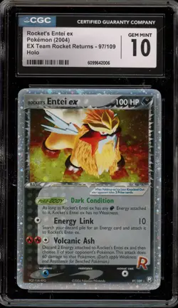Pokemon Rocket's Entei ex EX Team Rocket Returns Holo Ultra Rare #97 CGC 10 - Image 1