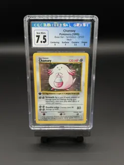 Pokemon Chansey 1st Ed Shadowless 1999 Base Set #3 Holo Rare - CGC 7.5 - NM - Image 1