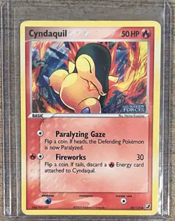 Pokemon TCG Cyndaquil Stamped Holo Ex Unseen Forces- 2005- MP - Image 1