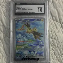 Pokemon Zapdos ex 202/165 Scarlet & Violet 151 EX CGC 10 Basic Bird 2023 - Image 1