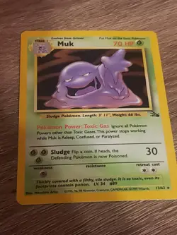 Pokemon Muk 13/62 Fossil Unlimited Holo Rare HP - Image 1