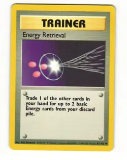 Energy Retrieval 81/102 Uncommon 1999 Base Set Pokemon LP - Image 1
