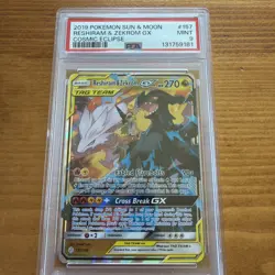 Pokemon 2019 Sun & Moon Cosmic Eclipse #157 Reshiram & Zekrom GX PSA 9 - Image 3
