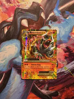 2015 Pokemon M Houndoom EX 22/162 BREAKthrough Full Art Mega Holo LP - MP - Image 1