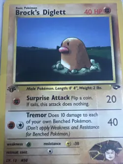 Brock’s Diglett 1st Edition Gym Challenge 67/132 WOTC Vintage Pokemon 1999 - Image 2