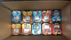 Pokemon EMPTY Tins -Box of 10 - Assorted and Random Artwork - Image 1