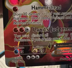 Landorus EX Full Art Ultra Rare Holo 144/149 Boundaries Crossed Pokemon TCG 2015 - Image 3
