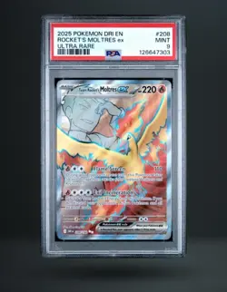 Pokemon Sv10: Destined Rivals Team Rocket's Moltres ex Ultra Rare Holo PSA 9 - Image 1
