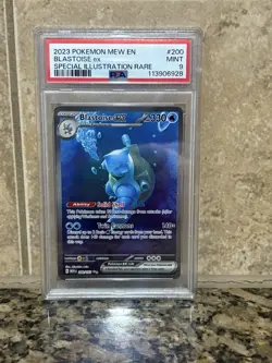 2023 POKEMON MEW EN-151 SPECIAL ILLUSTRATION RARE #200 BLASTOISE EX PSA 9 - Image 1