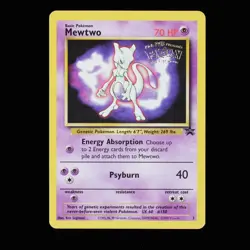 Pokemon TCG Mewtwo Black Star Promo 3 WOTC 1999 WB NM - Image 1