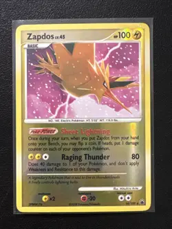 Zapdos LV.45 Diamond And Pearl Reverse HOLO Pokemon TCG 14/100 NM Raw Ungraded - Image 1