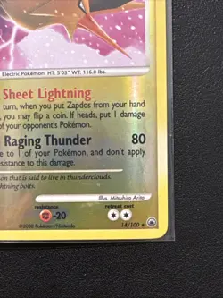 Zapdos LV.45 Diamond And Pearl Reverse HOLO Pokemon TCG 14/100 NM Raw Ungraded - Image 5