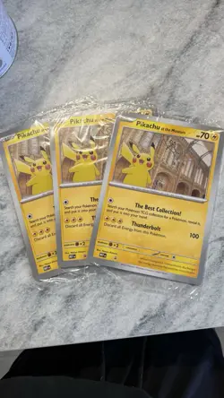 Pokemon Pikachu At The Museum Promo Jumbo Card X3 Sealed New - Image 1
