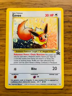 Eevee No.11 WOTC Black Star Promo Pokemon Card! FAST & FREE P&P! - Image 1