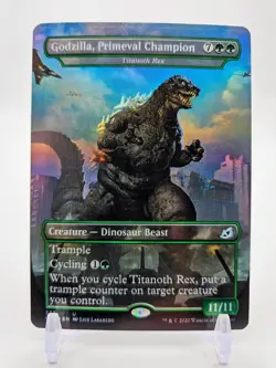 Godzilla : Primeval Champion Foil Magic MTG Ikoria 377 EX Condition - Image 1