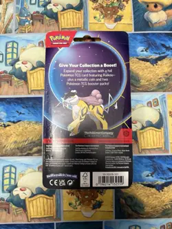 2026 Pokemon TCG Raikou Foil Promo Card With 2 Booster Packs & Coin - Image 2