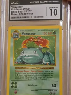 Pokemon 1999 Venusaur #15/102 Base Set Shadowless Holo Rare CGC 10 Gem Mint USA - Image 5