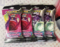 Pokemon TCG Sword & Shield Fusion Strike Sleeved Booster Pack Sealed (Lot of 4) - Image 2