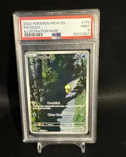 Pokemon 2023 Mew EN Psyduck Illustration Rare Card #175 PSA 9 - Image 1