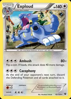 Pokemon Exploud (82/125) Fates Collide LP REVERSE HOLO - Image 1