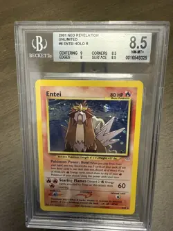 Pokemon 2001 Entei Neo Revelation #6 BGS 8.5 STRONG - Image 2