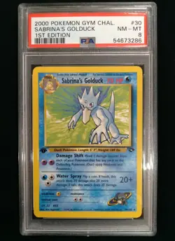2000 Pokemon Gym Chal. SABRINA'S GOLDUCK #30 1st Edition NM - MT Graded PSA 8 - Image 1