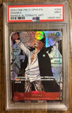 Shanks Manga OP09-004 Emperors in the New World Foil Super Rare Alt Art PSA 9 - Image 1