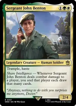 Sergeant John Benton NM Doctor Who MTG Magic The Gathering Gold English Card - Image 1
