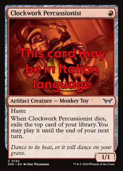 MTG CLOCKWORK PERCUSSIONIST FOIL EXC - PERCUSSIONISTA MECCANICO 130 - DSK - Image 1