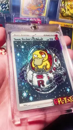 Pokemon Misty's Psyduck 193/182 SV10 Destined Rivals Hand Draw DIY Holo energy - Image 2