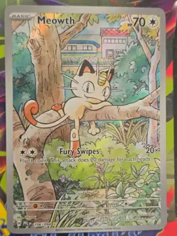 Pack Fresh Meowth 106/094 Pokemon TCG Phantasmal Flames Illustration Rare - Image 1