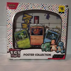 Pokemon TCG Scarlet & Violet 151 Poster Collection Box Bulbasaur Charmander Squ… - Image 1