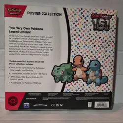 Pokemon TCG Scarlet & Violet 151 Poster Collection Box Bulbasaur Charmander Squ… - Image 5