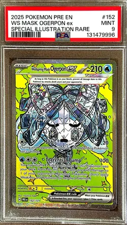 2025 Pokemon Wellspring Mask Ogerpon ex 152/131 SIR Holo PSA 9 #152 Prismatic - Image 1