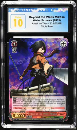 Weiss Schwarz GRADED 2015 Beyond the Walls Mikasa E058 AOT RRR PRISTINE 10 ENG - Image 1