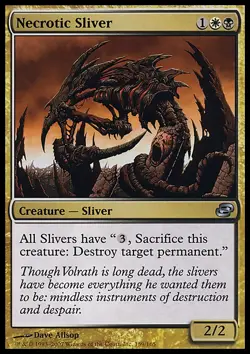 MTG Magic the Gathering Necrotic Sliver (159/168) Planar Chaos MP - Image 1