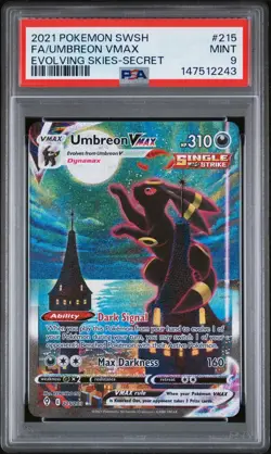 2021 POKEMON SWSH EVOLVING SKIES UMBREON VMAX #215 PSA 9 MINT REGRADE 10 WORTHY! - Image 1