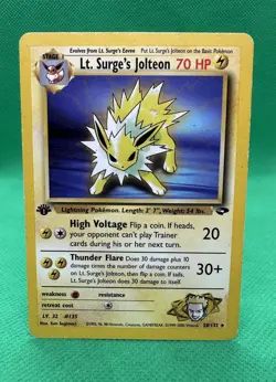 Pokemon Card - Lt. Surge's Jolteon Gym Challenge 28/132 Rare 1st Edition - Image 1