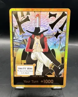 Gold Mihawk DON!! Card OP14 One Piece The Azure Sea’s Seven Near Mint - Image 1