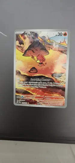 Pokemon TCG Magby 186/182 Paradox Rift Illustration Rare Card NM/M Condition - Image 1