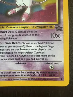 MEW Pokemon Card - WOTC Promo - Black Star - #9 - HOLO - LP - Image 4