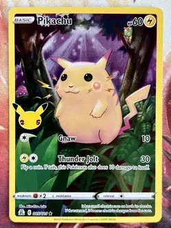 Pikachu 5/25 Celebrations Holo Full Art Pokemon 25th TCG Card NM ⚡ - Image 1