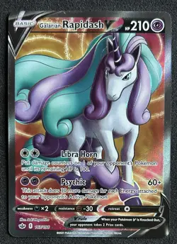 Galarian Rapidash V 167/198 Chilling Reign Full Art Ultra Rare Pokemon Card NM - Image 1