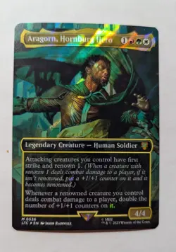 1x Aragorn Hornburg Hero Borderless Surge Foil NM - EDH LTC MTG x1 - Image 1