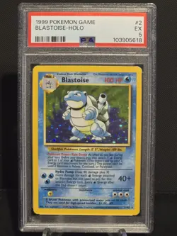 Blastoise Holo Rare 2/102 Base Set Unlimited - 1999 Vintage WotC Pokemon PSA 5 - Image 3