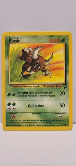 Pinsir 29/130 Near Mint Rare Non Holo Base Set 2 Vintage Pokemon TCG - Image 1