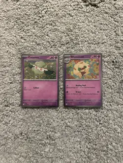 Cottonee MEP018, Whimsicott MEP019 Phantasmal Flames Black Star Promos Set NM - Image 1
