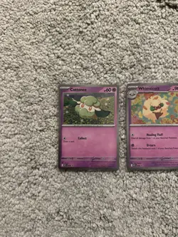 Cottonee MEP018, Whimsicott MEP019 Phantasmal Flames Black Star Promos Set NM - Image 2