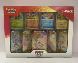 Pokemon Scarlet & Violet 151 Mini Tins 5 Pack Sealed Bundle Box - Image 1